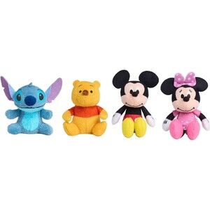 Disney Littlest Friends Plush 4‑Pack – Mickey, Minnie, Pooh & Stitch, 3" Collect